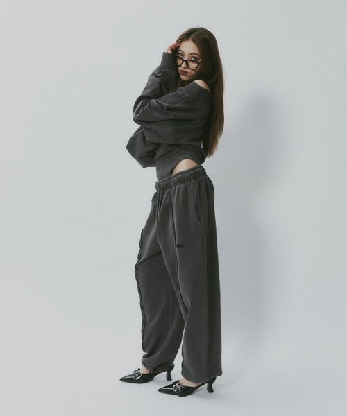 BLONDEY（ブロンディ）の「ドローコード付きセンターラインスウェットパンツ（スウェットパンツ・レディース・グレー/チャコールグレー/イエロー・FREE）」の15枚目の写真