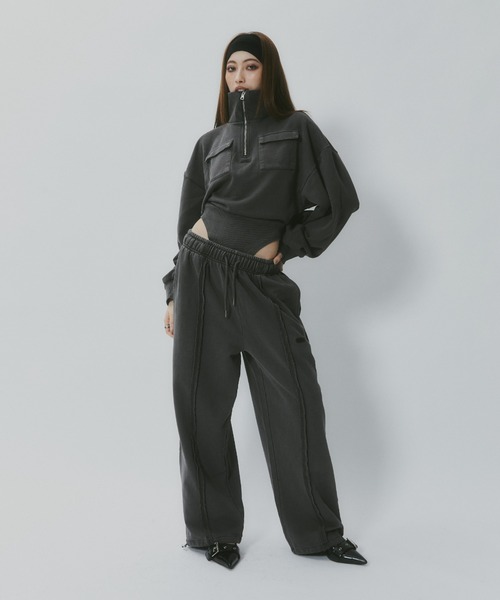 BLONDEY（ブロンディ）の「ドローコード付きセンターラインスウェットパンツ（スウェットパンツ・レディース・グレー/チャコールグレー/イエロー・FREE）」の13枚目の写真