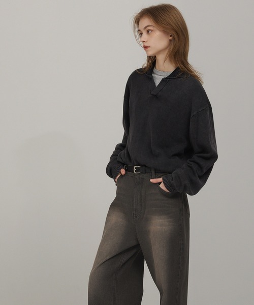 EMMA CLOTHES（エマクローズ）の「ヴィンテージ加工センタークリース カットオフデニムパンツ（デニムパンツ・メンズ・ブルー/グレー/ブラック・S/M/L）」の11枚目の写真