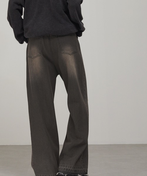 EMMA CLOTHES（エマクローズ）の「ヴィンテージ加工センタークリース カットオフデニムパンツ（デニムパンツ・メンズ・ブルー/グレー/ブラック・S/M/L）」の15枚目の写真