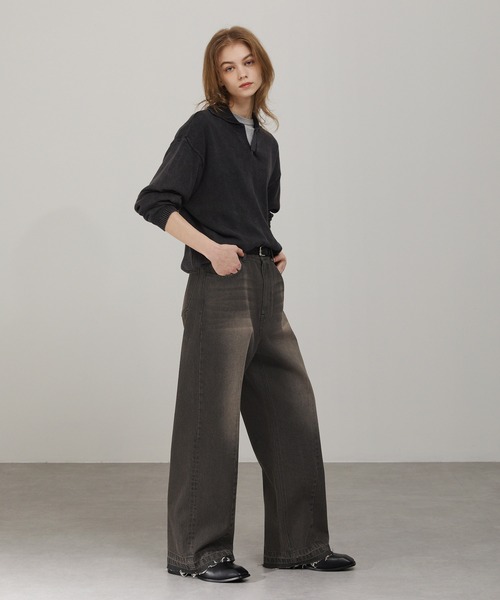 EMMA CLOTHES（エマクローズ）の「ヴィンテージ加工センタークリース カットオフデニムパンツ（デニムパンツ・メンズ・ブルー/グレー/ブラック・S/M/L）」の17枚目の写真