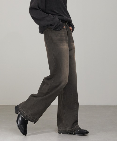 EMMA CLOTHES（エマクローズ）の「ヴィンテージ加工センタークリース カットオフデニムパンツ（デニムパンツ・メンズ・ブルー/グレー/ブラック・S/M/L）」の19枚目の写真