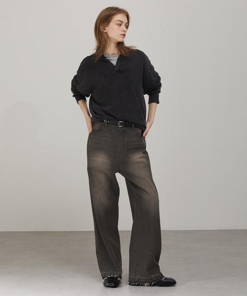 EMMA CLOTHES（エマクローズ）の「ヴィンテージ加工センタークリース カットオフデニムパンツ（デニムパンツ・メンズ・ブルー/グレー/ブラック・S/M/L）」の21枚目の写真