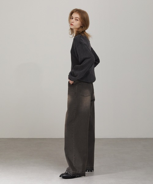 EMMA CLOTHES（エマクローズ）の「ヴィンテージ加工センタークリース カットオフデニムパンツ（デニムパンツ・メンズ・ブルー/グレー/ブラック・S/M/L）」の22枚目の写真