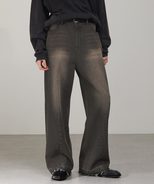 EMMA CLOTHES（エマクローズ）の「ヴィンテージ加工センタークリース カットオフデニムパンツ（デニムパンツ・メンズ・ブルー/グレー/ブラック・S/M/L）」の16枚目の写真