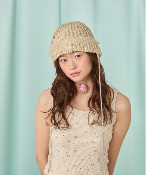 kaorinomori（カオリノモリ）の「kaorinomori アールニット シア / カオリノモリ（ニットキャップ/ビーニー・レディース・ライトブルー/グレー/クリーム・FREE）」の2枚目の写真