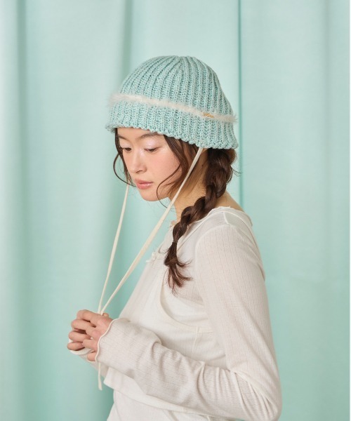 kaorinomori（カオリノモリ）の「kaorinomori アールニット シア / カオリノモリ（ニットキャップ/ビーニー・レディース・ライトブルー/グレー/クリーム・FREE）」の10枚目の写真