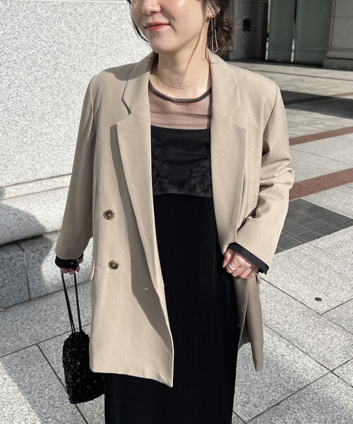 CAPRICIEUX LE'MAGE(カプリシューレマージュ)の「【オケージョン】【サイズ展開あり】チュールフリルベロアワンピース(ワンピース・レディース・ブラック/ベージュ・FREE/PS/TM)」の19枚目の写真