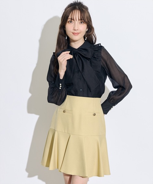 SWINGLE（スウィングル）の「金ボタンカルゼペプラムミニスカート（スカート・レディース・ネイビー/イエロー/ブルー・SMALL/MEDIUM）」の15枚目の写真