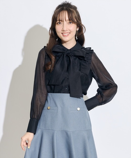 SWINGLE（スウィングル）の「金ボタンカルゼペプラムミニスカート（スカート・レディース・ネイビー/イエロー/ブルー・SMALL/MEDIUM）」の10枚目の写真