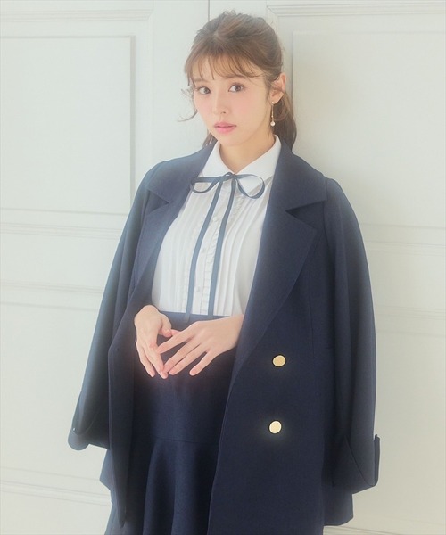 SWINGLE（スウィングル）の「金ボタンカルゼペプラムミニスカート（スカート・レディース・ネイビー/イエロー/ブルー・SMALL/MEDIUM）」の7枚目の写真