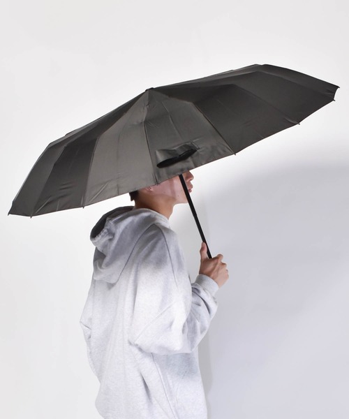 Waterfront(ウォーターフロント)の「16RIB Folding Umbrella 60cm 16本骨 耐風長傘(折りたたみ傘・メンズ・ネイビー/ブラック・FREE)」の8枚目の写真