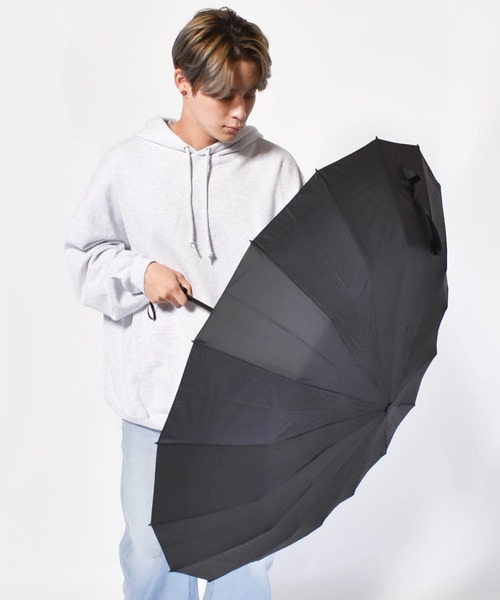 Waterfront(ウォーターフロント)の「16RIB Folding Umbrella 60cm 16本骨 耐風長傘(折りたたみ傘・メンズ・ネイビー/ブラック・FREE)」の21枚目の写真