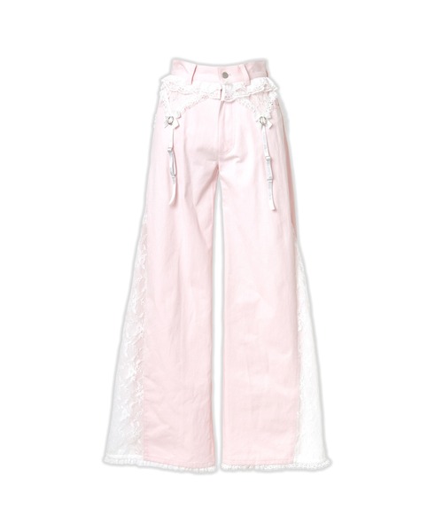 Lacy garter wide pants（その他パンツ）｜AVENCHUMU（アバンチュウム  