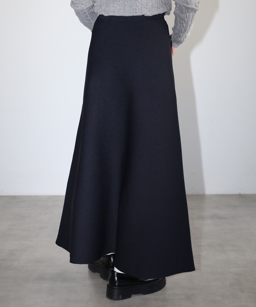 セール】sponge like knit A line skirt / スポンディッシュニットA