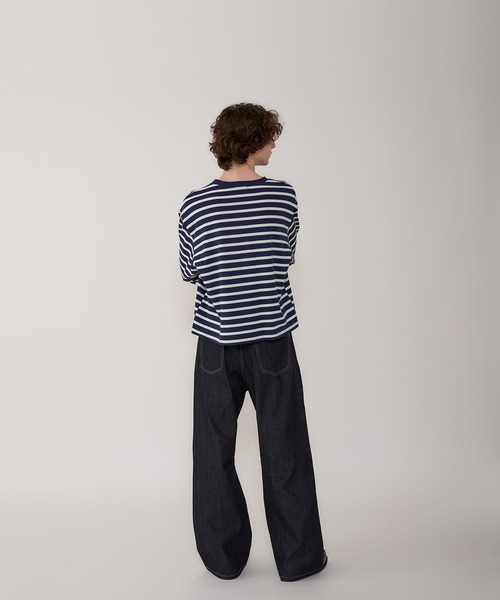 Regen Glanz（レーゲングランツ）の「croped border long T-shirt/クロップドボーダーTシャツ（Tシャツ/カットソー・メンズ・ライトホワイト/ネイビー・LARGE/MEDIUM）」の20枚目の写真