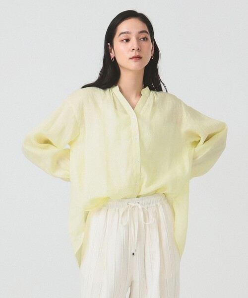 Ray BEAMS(レイビームス)の「リネン キーネック シャツ(シャツ/ブラウス・レディース・ホワイト/クリーム/サックスブルー・ONE SIZE)」の10枚目の写真