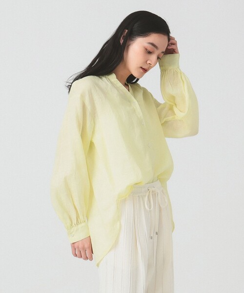 Ray BEAMS(レイビームス)の「リネン キーネック シャツ(シャツ/ブラウス・レディース・ホワイト/クリーム/サックスブルー・ONE SIZE)」の11枚目の写真