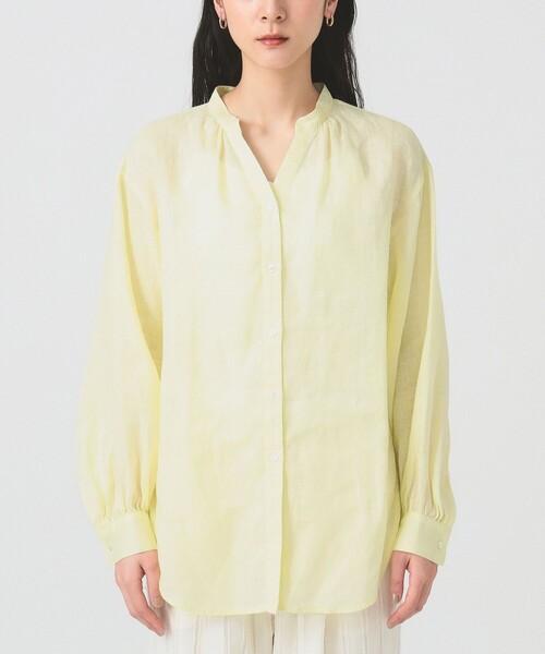 Ray BEAMS(レイビームス)の「リネン キーネック シャツ(シャツ/ブラウス・レディース・ホワイト/クリーム/サックスブルー・ONE SIZE)」の16枚目の写真