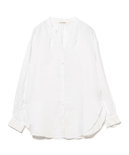 Ray BEAMS(レイビームス)の「リネン キーネック シャツ(シャツ/ブラウス・レディース・ホワイト/クリーム/サックスブルー・ONE SIZE)」の22枚目の写真