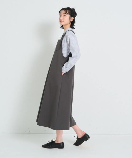 conges payes ADIEU TRISTESSE(コンジェ ペイエ アデュートリステス)の「シンプルポンチジャンスカ(ジャンパースカート・レディース・ベージュ/チャコールグレー・FREE)」の13枚目の写真