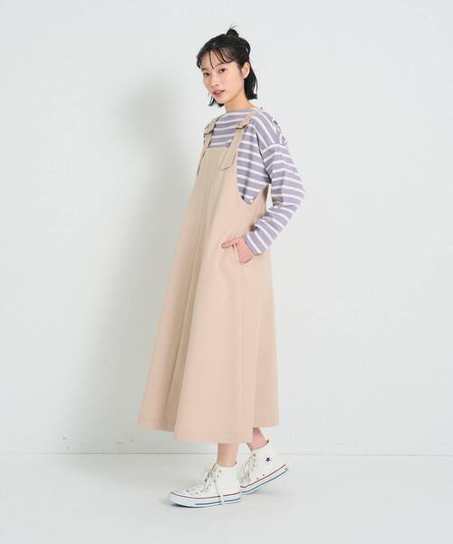 conges payes ADIEU TRISTESSE(コンジェ ペイエ アデュートリステス)の「シンプルポンチジャンスカ(ジャンパースカート・レディース・ベージュ/チャコールグレー・FREE)」の6枚目の写真