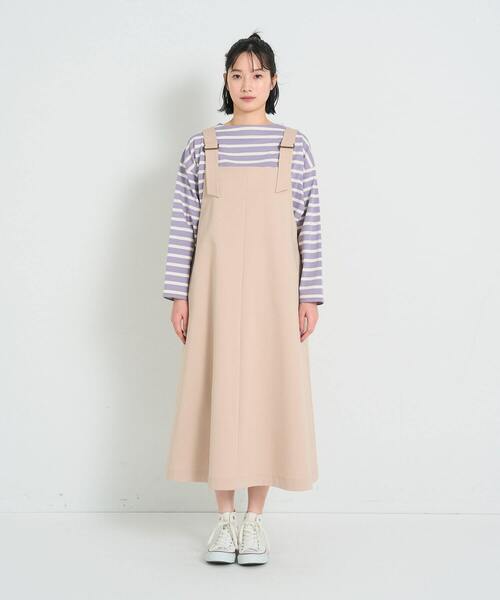conges payes ADIEU TRISTESSE(コンジェ ペイエ アデュートリステス)の「シンプルポンチジャンスカ(ジャンパースカート・レディース・ベージュ/チャコールグレー・FREE)」の8枚目の写真