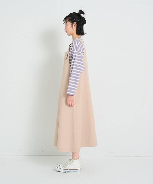 conges payes ADIEU TRISTESSE(コンジェ ペイエ アデュートリステス)の「シンプルポンチジャンスカ(ジャンパースカート・レディース・ベージュ/チャコールグレー・FREE)」の9枚目の写真