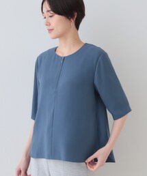 INDIVIインディヴィ　ネイビー 半袖ブラウス INDIVI（インディヴィ）オフィシャルサイト | シャツ・ブラウス