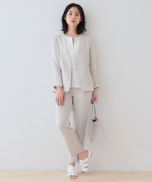 INDIVI / インディヴィ 【洗える】ハーフジップデザインブラウス セール】【洗える】ハーフジップデザインブラウス（シャツ