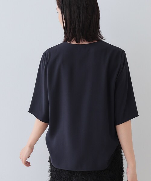 INDIVI / インディヴィ 【洗える】ハーフジップデザインブラウス セール】【洗える】ハーフジップデザインブラウス（シャツ