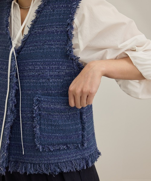 ROPE' / ロペ 【GIOLICA（ジオリカ）】別注TWEED V GILET（ジレ） ロペ ROPE' 【GIOLICA（ジオリカ）】別注TWEED V GILET（ジレ