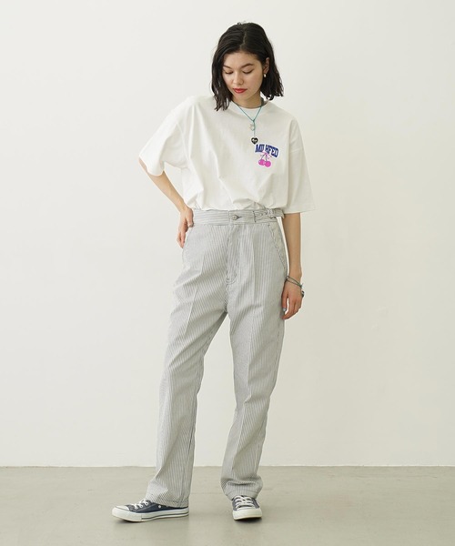 MILKFED.（ミルクフェド）の「HICKORY STRAIGHT PANTS（その他パンツ・レディース・レッド/ブラック/ライトブルー・S/M）」の5枚目の写真