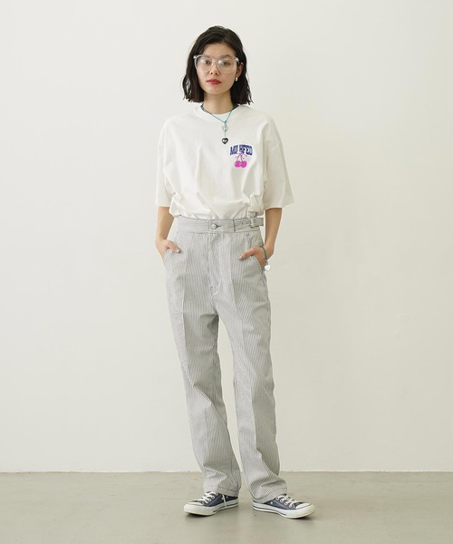 MILKFED.（ミルクフェド）の「HICKORY STRAIGHT PANTS（その他パンツ・レディース・レッド/ブラック/ライトブルー・S/M）」の6枚目の写真