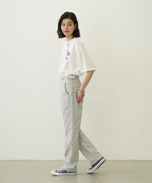 MILKFED.（ミルクフェド）の「HICKORY STRAIGHT PANTS（その他パンツ・レディース・レッド/ブラック/ライトブルー・S/M）」の8枚目の写真