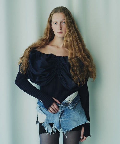 SORIN（ソリン ）の「Stretchy Viscose Dramatic Neck Top（ニット