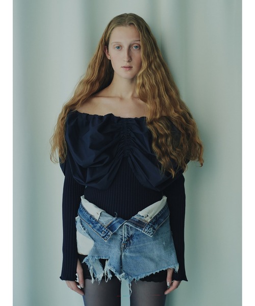 ニット セーター Stretchy Viscose Dramatic Neck Top レディース セール】Stretchy Viscose Dramatic Neck Top（ニット/セーター
