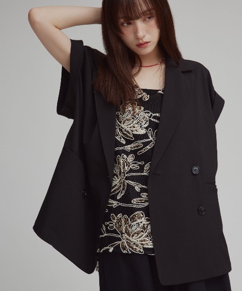 W:Huku(フーク)の「【W:Huku / シルキーサマーツイル】接触冷感 ドルマン ジレジャケット / Silky Summer Twill Dolman-Sleeve Jacket(テーラードジャケット・レディース・ブラック/グレー/ベージュ・FREE)」の2枚目の写真