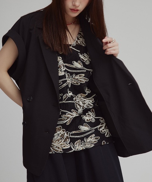 W:Huku(フーク)の「【W:Huku / シルキーサマーツイル】接触冷感 ドルマン ジレジャケット / Silky Summer Twill Dolman-Sleeve Jacket(テーラードジャケット・レディース・ブラック/グレー/ベージュ・FREE)」の12枚目の写真