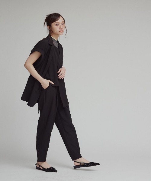 W:Huku(フーク)の「【W:Huku / シルキーサマーツイル】接触冷感 ドルマン ジレジャケット / Silky Summer Twill Dolman-Sleeve Jacket(テーラードジャケット・レディース・ブラック/グレー/ベージュ・FREE)」の19枚目の写真