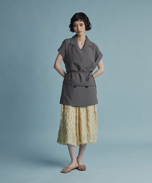 W:Huku(フーク)の「【W:Huku / シルキーサマーツイル】接触冷感 ドルマン ジレジャケット / Silky Summer Twill Dolman-Sleeve Jacket(テーラードジャケット・レディース・ブラック/グレー/ベージュ・FREE)」の22枚目の写真