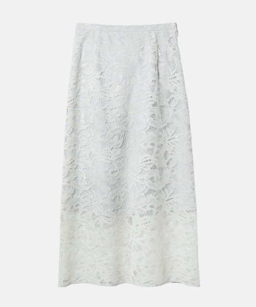 LE CIEL BLEU(ルシェルブルー)の「フロッキーレーススカート / Flocky Lace Skirt(スカート・レディース・ホワイト/ブラック・38/36/34)」の4枚目の写真