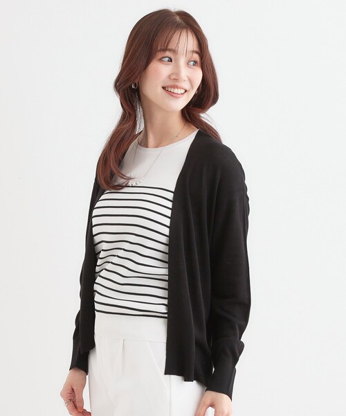 DRESKIP（ドレスキップ）の「【洗える/UV】明日も着たくなる ニットカーディガン（カーディガン/ボレロ・レディース・ライトグレー/グリーン系/イエロー/ブラック/グレー・01/02/03）」の19枚目の写真