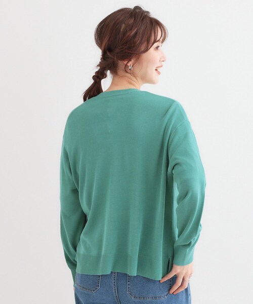 DRESKIP（ドレスキップ）の「【洗える/UV】明日も着たくなる ニットカーディガン（カーディガン/ボレロ・レディース・ライトグレー/グリーン系/イエロー/ブラック/グレー・01/02/03）」の15枚目の写真