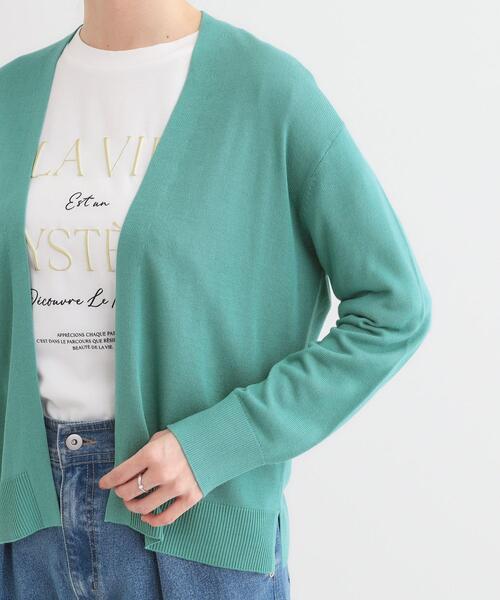 DRESKIP（ドレスキップ）の「【洗える/UV】明日も着たくなる ニットカーディガン（カーディガン/ボレロ・レディース・ライトグレー/グリーン系/イエロー/ブラック/グレー・01/02/03）」の8枚目の写真