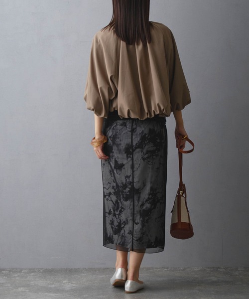 NICOLE white(ニコルホワイト)の「シアーレイヤードスカート(スカート・レディース・ベージュ/ブラック・FREE)」の8枚目の写真