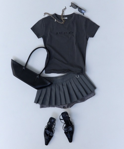 JOSE MOON（ジョゼムーン）の「OVERDIE T SHIRT/オーバーダイTシャツ（Tシャツ/カットソー・レディース・ホワイト/ブラウン/レッド/サックスブルー/チャコールグレー・FREE）」の14枚目の写真