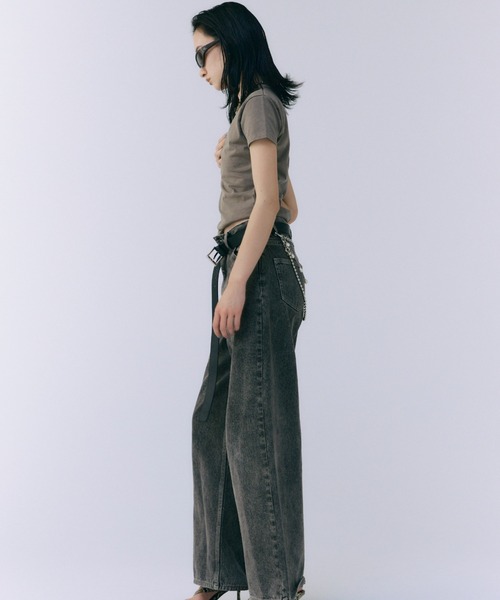 JOSE MOON（ジョゼムーン）の「OVERDIE T SHIRT/オーバーダイTシャツ（Tシャツ/カットソー・レディース・ホワイト/ブラウン/レッド/サックスブルー/チャコールグレー・FREE）」の21枚目の写真