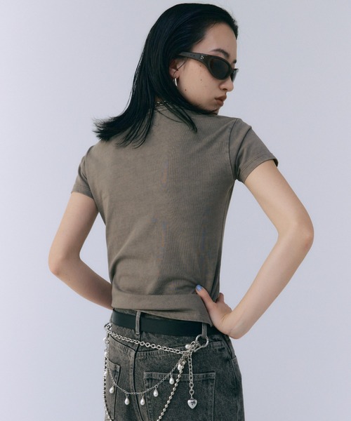 JOSE MOON（ジョゼムーン）の「OVERDIE T SHIRT/オーバーダイTシャツ（Tシャツ/カットソー・レディース・ホワイト/ブラウン/レッド/サックスブルー/チャコールグレー・FREE）」の20枚目の写真