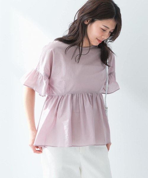 URBAN RESEARCH ROSSO - 新品・タグ付き♡コットンボイル切替ギャザーブラウス　アーバンリサーチロッソ F by ROSSO コットンボイル切替ギャザーブラウス（シャツ